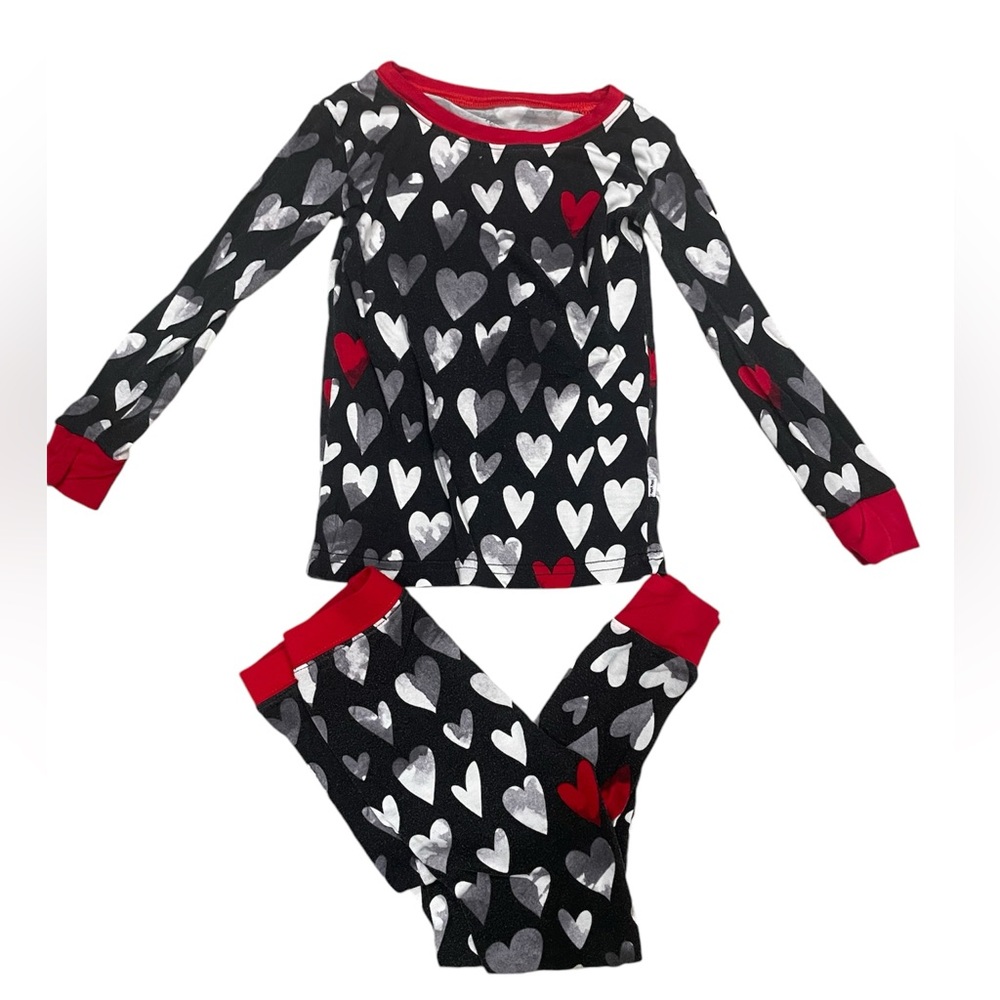Little Sleepies Valentine pajamas set in size 3T. Cute for boys or girls.